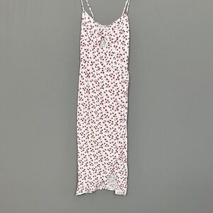 Reformation White and Red Floral Dress